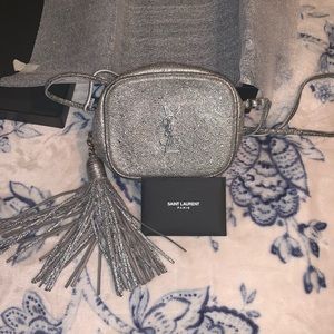 Saint Laurent silver crossbody clutch
